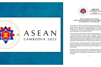 Thông cáo báo chí về Hội nghị Cấp cao đặc biệt ASEAN-Mỹ. (Ảnh: Fresh News)