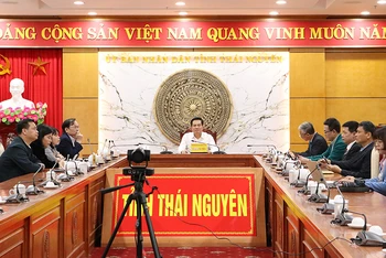 Các đại biểu dự diễn đàn tại điểm cầu tỉnh Thái Nguyên.