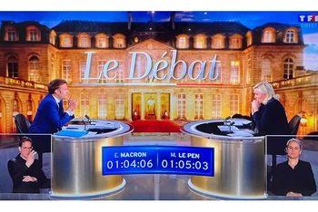Ông Emmanuel Macron tiếp tục chiếm ưu thế trong lần tranh luận trực tiếp thứ hai trên truyền hình kể từ năm 2017.