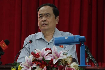 Phó Chủ tịch Thường trực Quốc hội phát biểu trong buổi tiếp xúc cử tri tại huyện Châu Thành A.