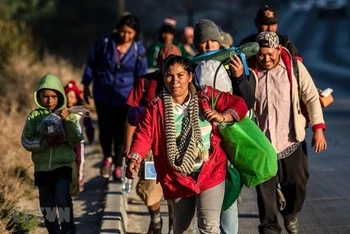 Người di cư Trung Mỹ tại khu vực Tijuana, Mexico. (Ảnh: AFP/TTXVN)
