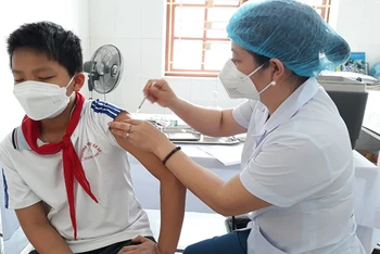 Thái Bình hoàn thành hai đợt tiêm cho trẻ dưới 12 tuổi. (Ảnh: Mai Tú)