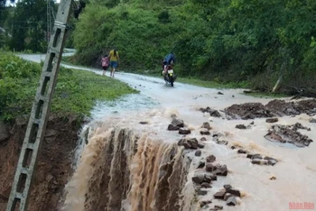 Hình ảnh ngập lụt tại huyện Lục Ngạn, Bắc Giang. (Ảnh: ĐẶNG GIANG)