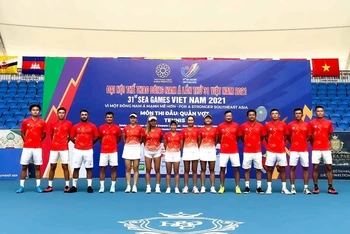 Đội tuyển quần vợt Việt Nam sẵn sàng bước vào tranh tài tại SEA Games 31. (Ảnh: VTF)