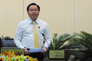 Đồng chí Lê Minh Trung, Ủy viên Ban Thường vụ Thành ủy, Phó Bí thư Đảng đoàn, Phó Chủ tịch Thường trực Hội đồng nhân dân thành phố Đà Nẵng.