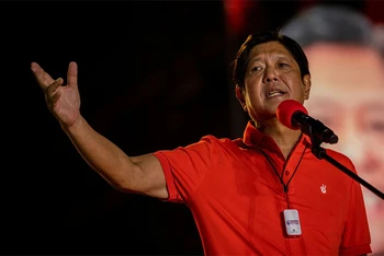 Ông Ferdinand Marcos Jr trong chiến dịch tranh cử tại San Fernando, tỉnh Pampanga, ngày 29/4/2022. (Ảnh: Reuters)