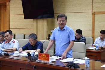 Viện trưởng Kiểm sát nhân dân tối cao Lê Minh Trí phát biểu tại buổi làm việc.