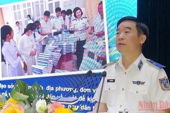 Thiếu tướng Bùi Quốc Oai, Chính ủy Cảnh sát biển báo cáo sơ kết 3 năm thực hiện Đề án.
