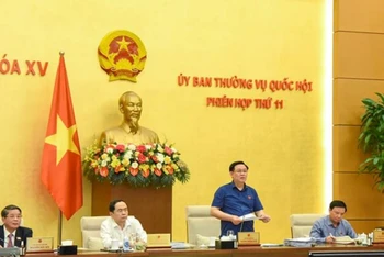 Chủ tịch Quốc hội phát biểu tại Phiên họp lần thứ 11 của Ủy ban Thường vụ Quốc hội. (Ảnh minh họa: Duy Linh/BND)
