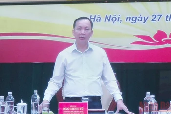 Phó Thống đốc Thường trực Ngân hàng Nhà nước Đào Minh Tú phát biểu chỉ đạo Hội nghị.