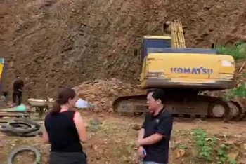 Hiện trường vụ sạt lở đất tại thị trấn Bảo Lạc, huyện Bảo Lạc (Cao Bằng).
