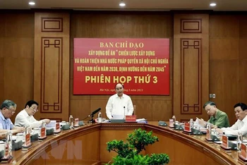 Chủ tịch nước Nguyễn Xuân Phúc, Trưởng Ban chỉ đạo phát biểu. (Ảnh: Thống Nhất/TTXVN)