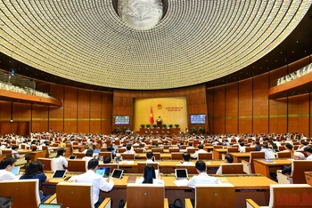 Các đại biểu tại phiên thảo luận của Quốc hội ngày 31/5. (Ảnh: NGUYÊN KHOA)