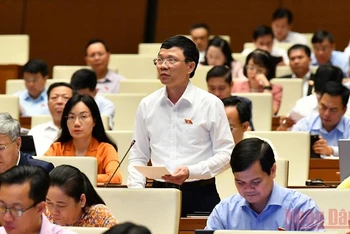 Đại biểu Nguyễn Văn Thi (Bắc Giang) phát biểu thảo luận tại hội trường sáng 31/5. (Ảnh: LINH NGUYÊN)