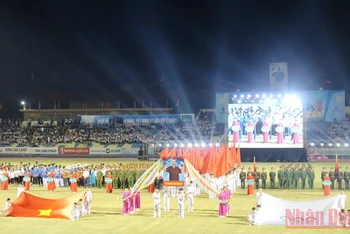 Toàn cảnh lễ khai mạc Đại hội thể dục thể thao tỉnh Thanh Hóa lần thứ IX.
