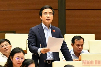 Đại biểu Nguyễn Thành Công (Ninh Bình) phát biểu tại phiên thảo luận của Quốc hội chiều 15/6. (Ảnh: LINH NGUYÊN)