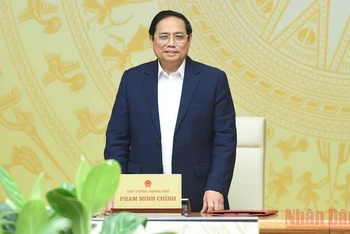 Thủ tướng Phạm Minh Chính phát biểu tại buổi gặp mặt. (Ảnh: Trần Hải)
