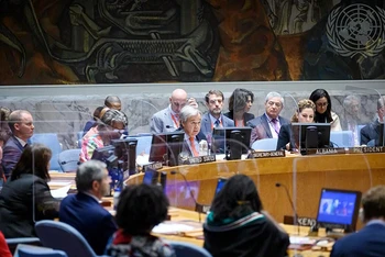 Hội đồng Bảo an Liên hợp quốc thảo luận về chủ đề phụ nữ. (Ảnh LIÊN HỢP QUỐC)