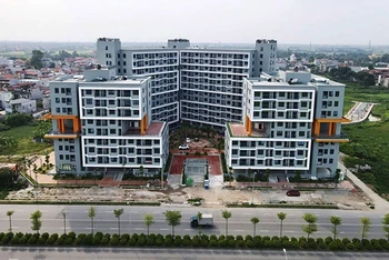Dự án nhà ở Thăng Long Green City dành cho công nhân tại xã Kim Chung, huyện Đông Anh, thành phố Hà Nội. (Ảnh QUANG THÁI)