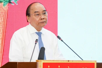 Chủ tịch nước Nguyễn Xuân Phúc phát biểu chỉ đạo tại hội nghị.