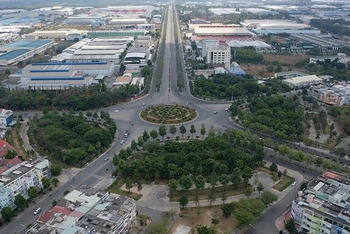 Một góc khu công nghiệp đô thị Mỹ Phước tại thị xã Bến Cát.
