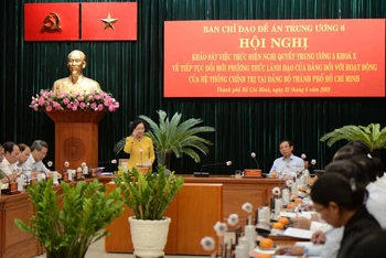 Đồng chí Trương Thị Mai, Ủy viên Bộ Chính trị, Bí thư Trung ương Đảng, Trưởng Ban Tổ chức Trung ương kết luận Hội nghị.