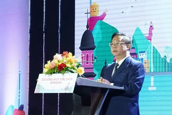 Phó Tổng cục trưởng Du lịch Việt Nam Phạm Văn Thủy phát biểu tại Hội thảo. (Ảnh: KTO Việt Nam)