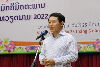 Phó Thủ tướng, Bộ trưởng Ngoại giao Lào Saleumxay Kommasith khẳng định mối quan hệ đặc biệt giữa Lào và Việt Nam sẽ mãi được duy trì, tiếp nối cho các thế hệ sau của Lào và Việt Nam. (Ảnh: Duy Toàn)