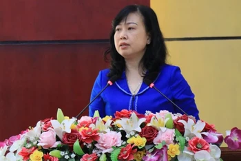 Bí thư Tỉnh ủy Bắc Ninh Đào Hồng Lan phát biểu tại Hội nghị.