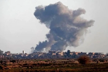Hình ảnh một vụ tấn công của Mỹ vào lực lượng khủng bố tại Syria. (Nguồn: AFP)