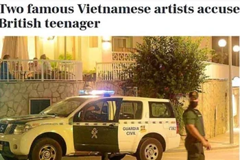 Báo chí nước ngoài đưa tin về vụ một cô gái 17 tuổi bị hai nghệ sĩ nổi tiếng Việt Nam cưỡng bức. (Ảnh: Majorcadailybulletin)