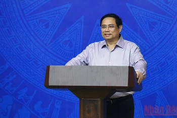 Thủ tướng Chính phủ Phạm Minh Chính phát biểu tại phiên họp. (Ảnh: TRẦN HẢI)