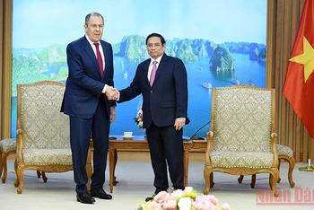 Thủ tướng Phạm Minh Chính tiếp Bộ trưởng Ngoại giao Liên bang Nga Sergey Lavrov.