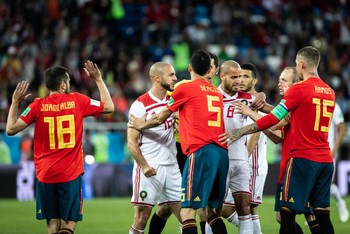 Đội tuyển Tây Ban Nha từng hòa 2-2 đội tuyển Maroc tại vòng bảng World Cup Nga 2018. (Ảnh: Reuters)