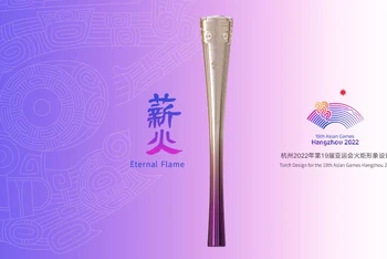 Thiết kế ngọn đuốc dự kiến sử dụng trong Lễ rước đuốc ASIAD 19. (Ảnh: Tân Hoa Xã)