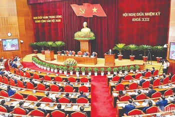 Quang cảnh Hội nghị Ban Chấp hành Trung ương Đảng giữa nhiệm kỳ khóa XIII. Ảnh | ĐĂNG KHOA
