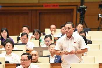 Giám đốc Công an thành phố Hà Nội, đại biểu Quốc hội Nguyễn Hải Trung. (Ảnh: DUY LINH)