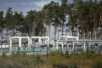 Hệ thống đường ống dẫn khí đốt Dòng chảy phương bắc 1 tại Lubmin (Đức), ngày 30/8/2022. (Ảnh: AFP/TTXVN) 