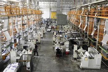 Công ty APPLE film Nhật Bản tại Khu công nghiệp Hòa Cầm, chuyên sản xuất bao bì từ nguyên liệu nhựa tái chế, dễ phân hủy.