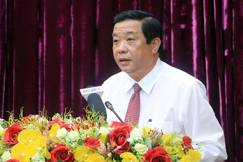 Đồng chí Bùi Văn Nghiêm, Ủy viên Trung ương Đảng, Bí thư Tỉnh ủy Vĩnh Long. Ảnh: TTXVN