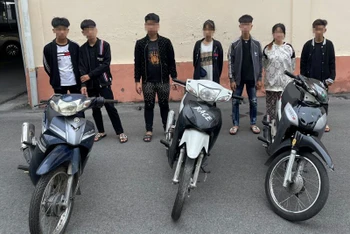 Các đối tượng tại cơ quan chức năng.