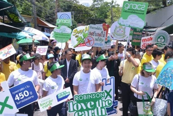 Một hoạt động tuyên truyền giảm thiểu rác thải nhựa tại Thái Lan. (Ảnh: Cục Kiểm soát ô nhiễm Thái Lan)