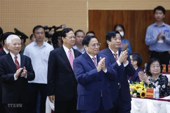 Thủ tướng Phạm Minh Chính đến dự buổi lễ. (Ảnh: TTXVN) 