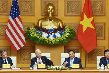 Tổng thống Hoa Kỳ Joe Biden và Thủ tướng Phạm Minh Chính tại hội nghị.