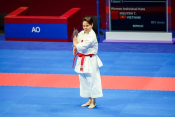 Karate Việt Nam đang hướng tới mục tiêu giành Huy chương Vàng tại ASIAD 19. (Ảnh: Bùi Lượng)