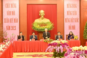 [Ảnh] Tổng Bí thư Nguyễn Phú Trọng chúc Tết các đồng chí lãnh đạo, nguyên lãnh đạo Đảng, Nhà nước