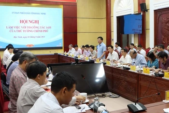 Phó Chủ tịch Ủy ban nhân dân tỉnh Bắc Ninh Đào Quang Khải phát biểu tại buổi làm việc.
