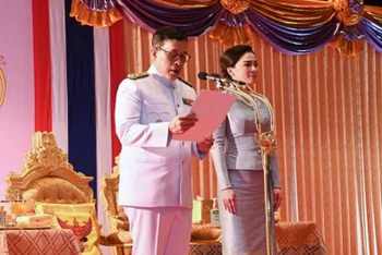 Nhà vua Vajiralongkorn phát biểu tại phiên khai mạc chiều 3/7. (Ảnh: Bangkok Post)