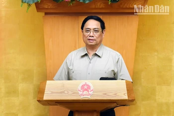 [Ảnh] Thủ tướng Phạm Minh Chính chủ trì phiên họp Chính phủ chuyên đề xây dựng pháp luật tháng 8/2023