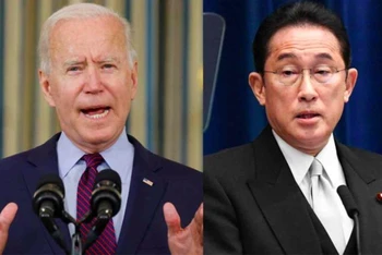 Tổng thống Mỹ Joe Biden và Thủ tướng Nhật Bản Fumio Kishida. (Ảnh: Reuters)